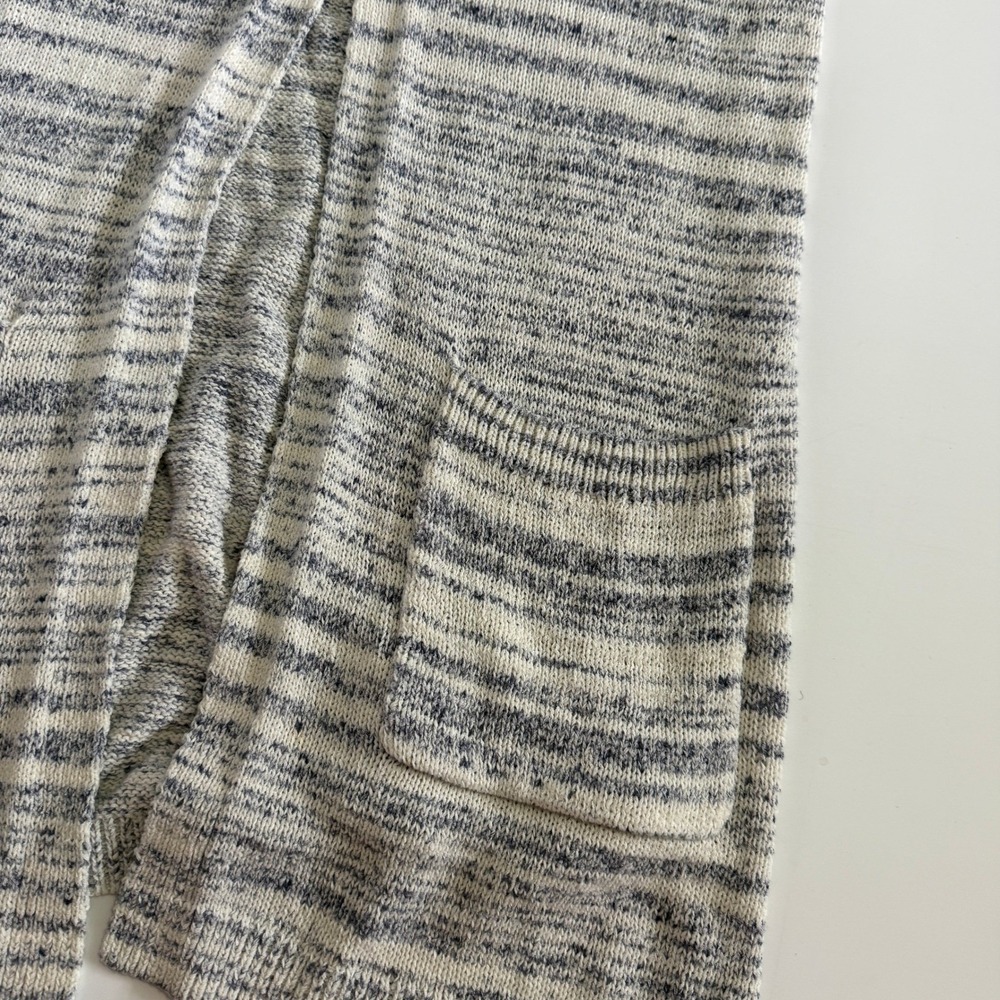 Loft Outlet XS Blue Ivory Striped Open Front Longline Sweater Cardigan Sz XS - Picture 8 of 9